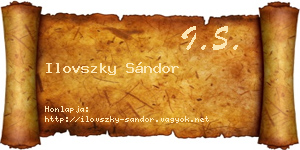 Ilovszky Sándor névjegykártya