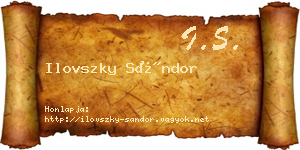 Ilovszky Sándor névjegykártya