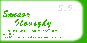sandor ilovszky business card